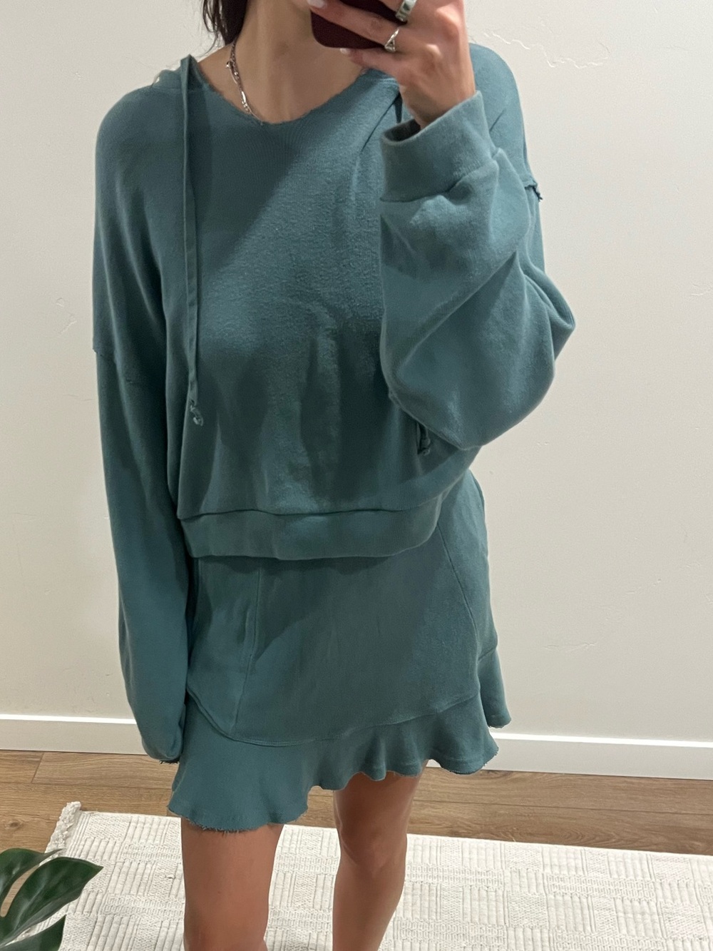 Free People Seafoam green Sweater/skirt set